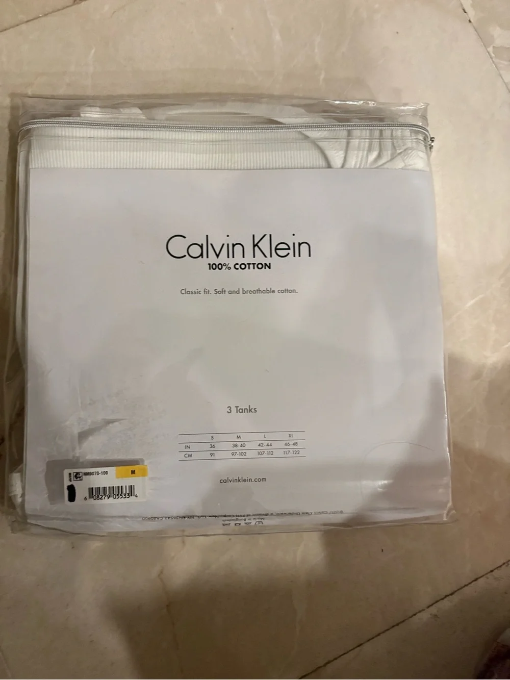 Calvin Klein White Men’s Ribbed Cotton Tank Tops (3-Pack) Classic Fit